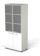 Модуль шкафа 5 ур., задняя стенка ДСП (стекло в алюм. раме)  76H114.0013.1022